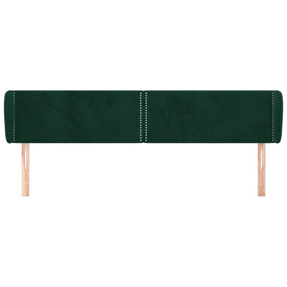 vidaXL Kopfteil mit Ohren Dunkelgrün 203x23x78/88 cm Samt