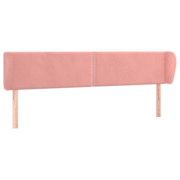 vidaXL Kopfteil mit Ohren Rosa 203x23x78/88 cm Samt