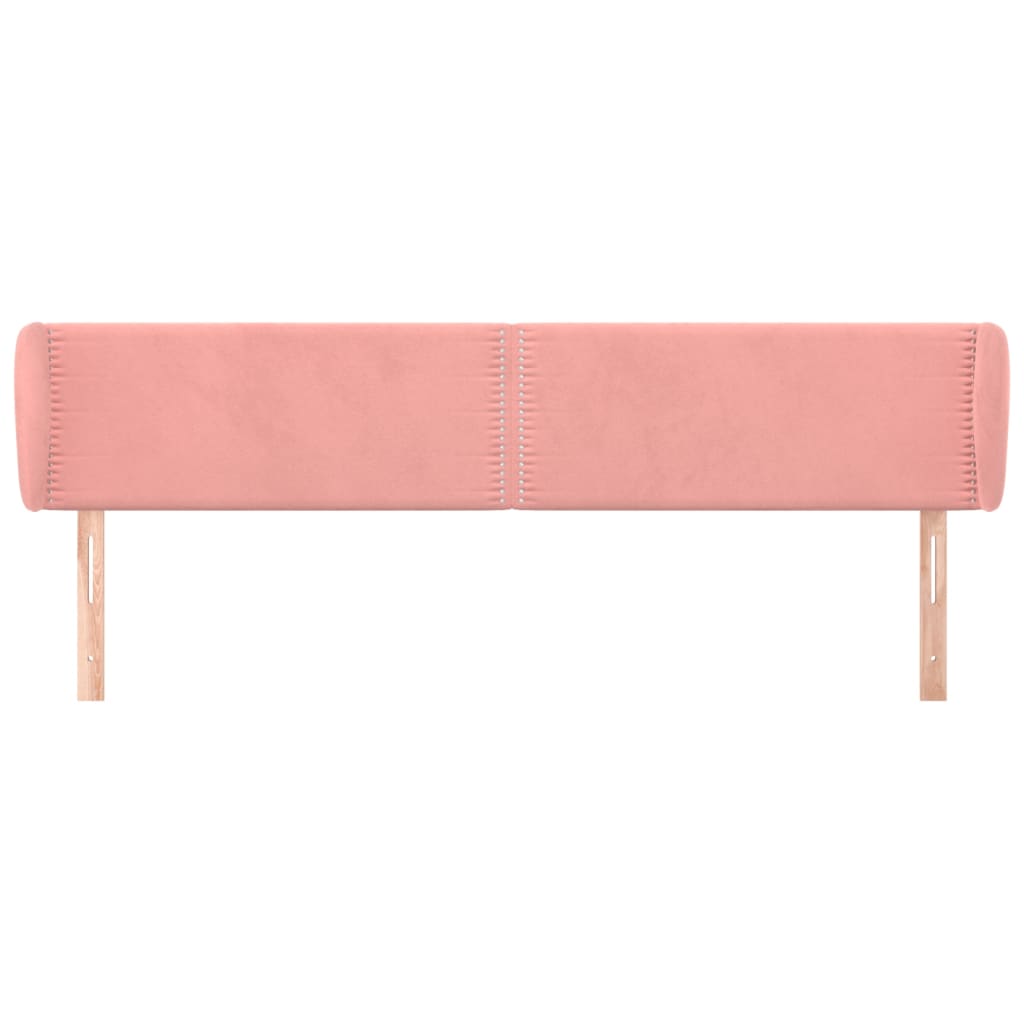 vidaXL Kopfteil mit Ohren Rosa 203x23x78/88 cm Samt