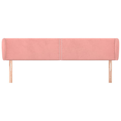 vidaXL Kopfteil mit Ohren Rosa 203x23x78/88 cm Samt