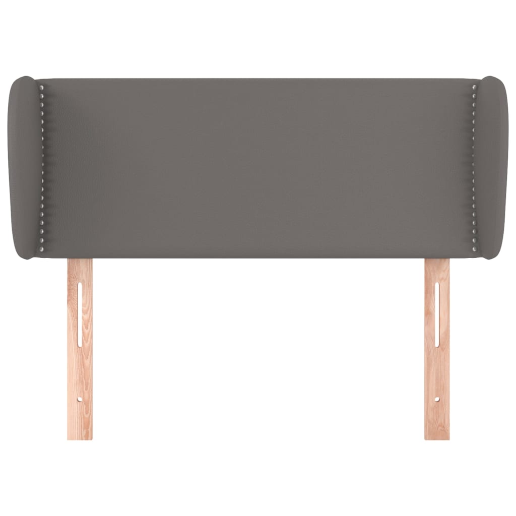 Kopfteil mit Ohren Grau 83x23x78/88 cm Kunstleder