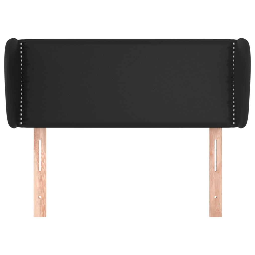 vidaXL Kopfteil mit Ohren Schwarz 93x23x78/88 cm Kunstleder
