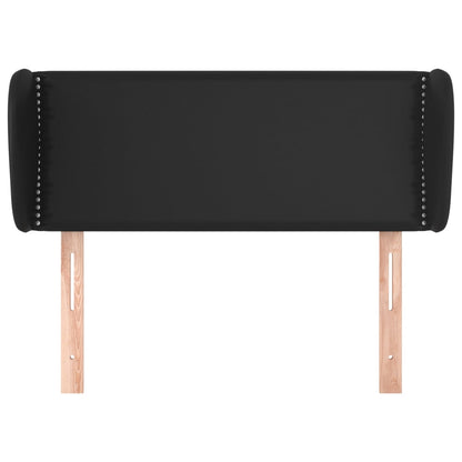 vidaXL Kopfteil mit Ohren Schwarz 93x23x78/88 cm Kunstleder