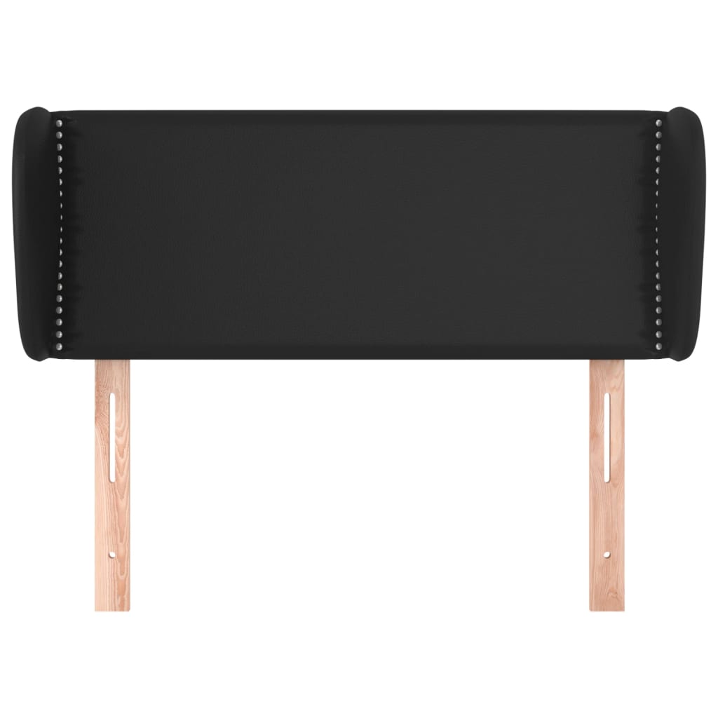 vidaXL Kopfteil mit Ohren Schwarz 103x23x78/88 cm Kunstleder