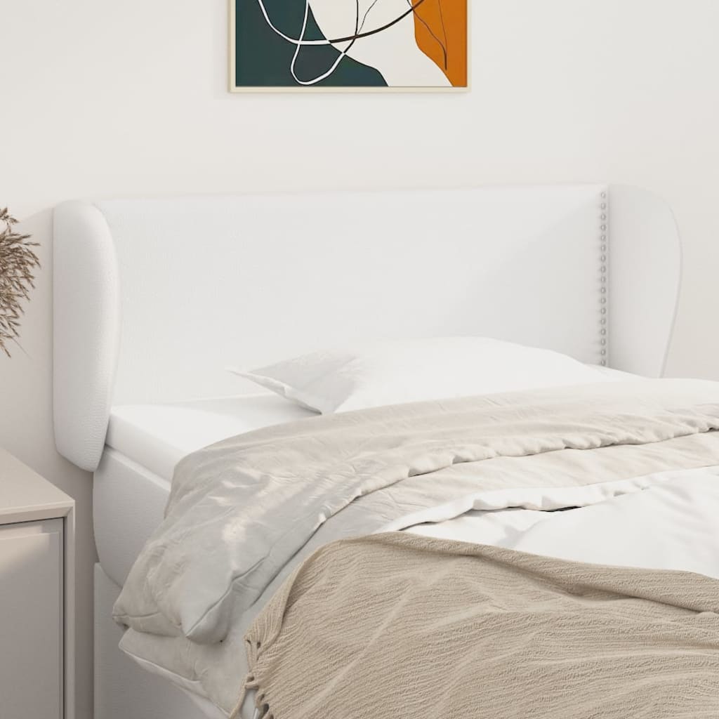vidaXL Kopfteil mit Ohren Weiß 103x23x78/88 cm Kunstleder