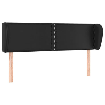 vidaXL Kopfteil mit Ohren Schwarz 147x23x78/88 cm Kunstleder