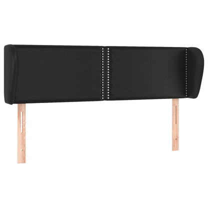 vidaXL Kopfteil mit Ohren Schwarz 147x23x78/88 cm Kunstleder