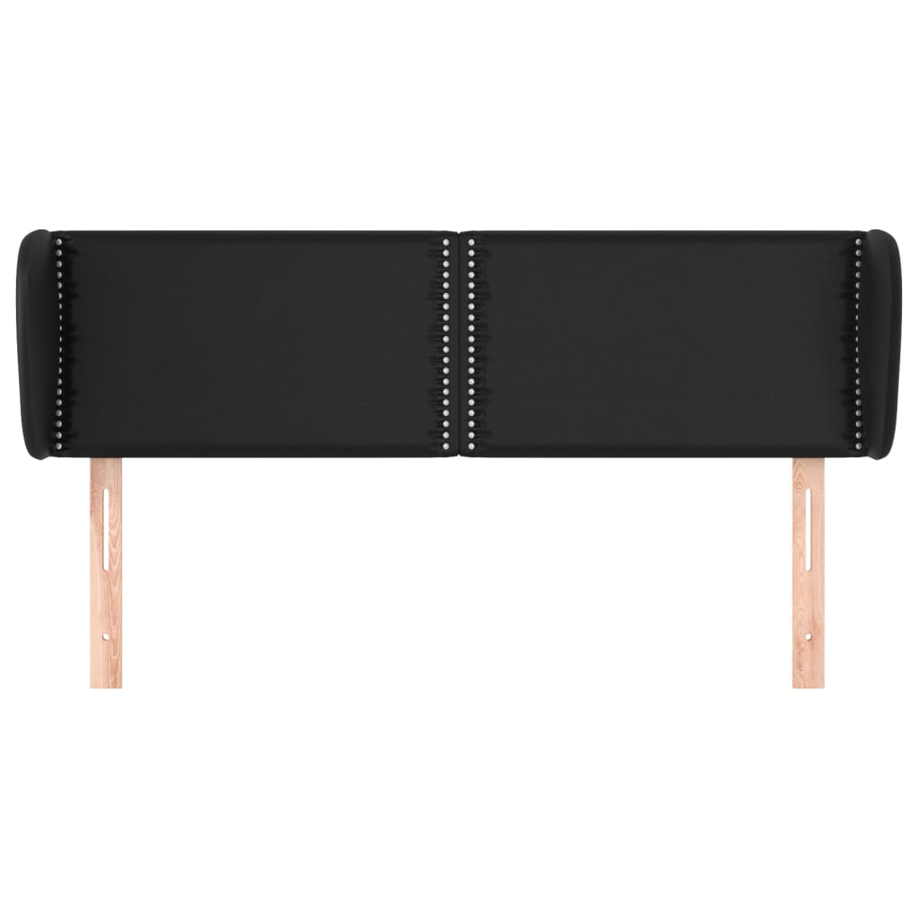 vidaXL Kopfteil mit Ohren Schwarz 147x23x78/88 cm Kunstleder