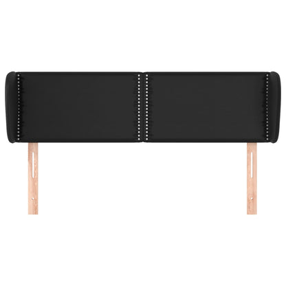 vidaXL Kopfteil mit Ohren Schwarz 147x23x78/88 cm Kunstleder