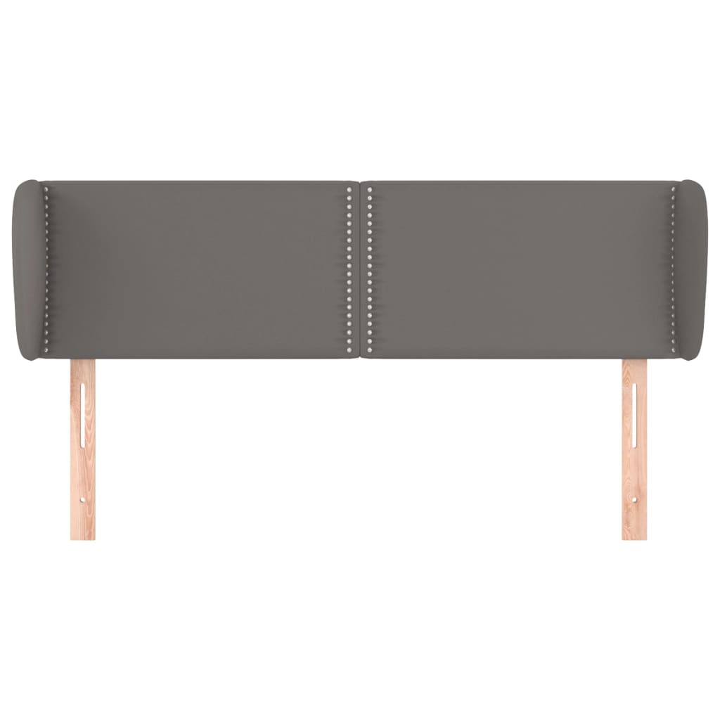vidaXL Kopfteil mit Ohren Grau 147x23x78/88 cm Kunstleder