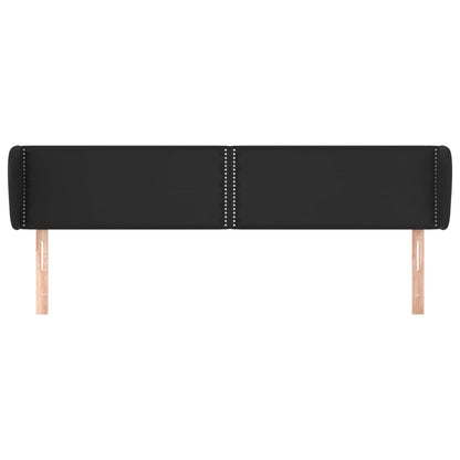 vidaXL Kopfteil mit Ohren Schwarz 183x23x78/88 cm Kunstleder