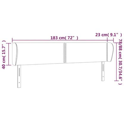 vidaXL Kopfteil mit Ohren Cappuccino-Braun 183x23x78/88 cm Kunstleder