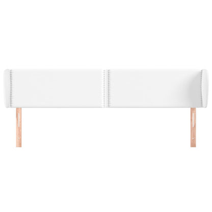 vidaXL Kopfteil mit Ohren Weiß 203x23x78/88 cm Kunstleder
