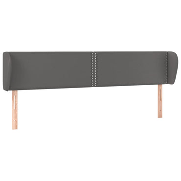 vidaXL Kopfteil mit Ohren Grau 203x23x78/88 cm Kunstleder