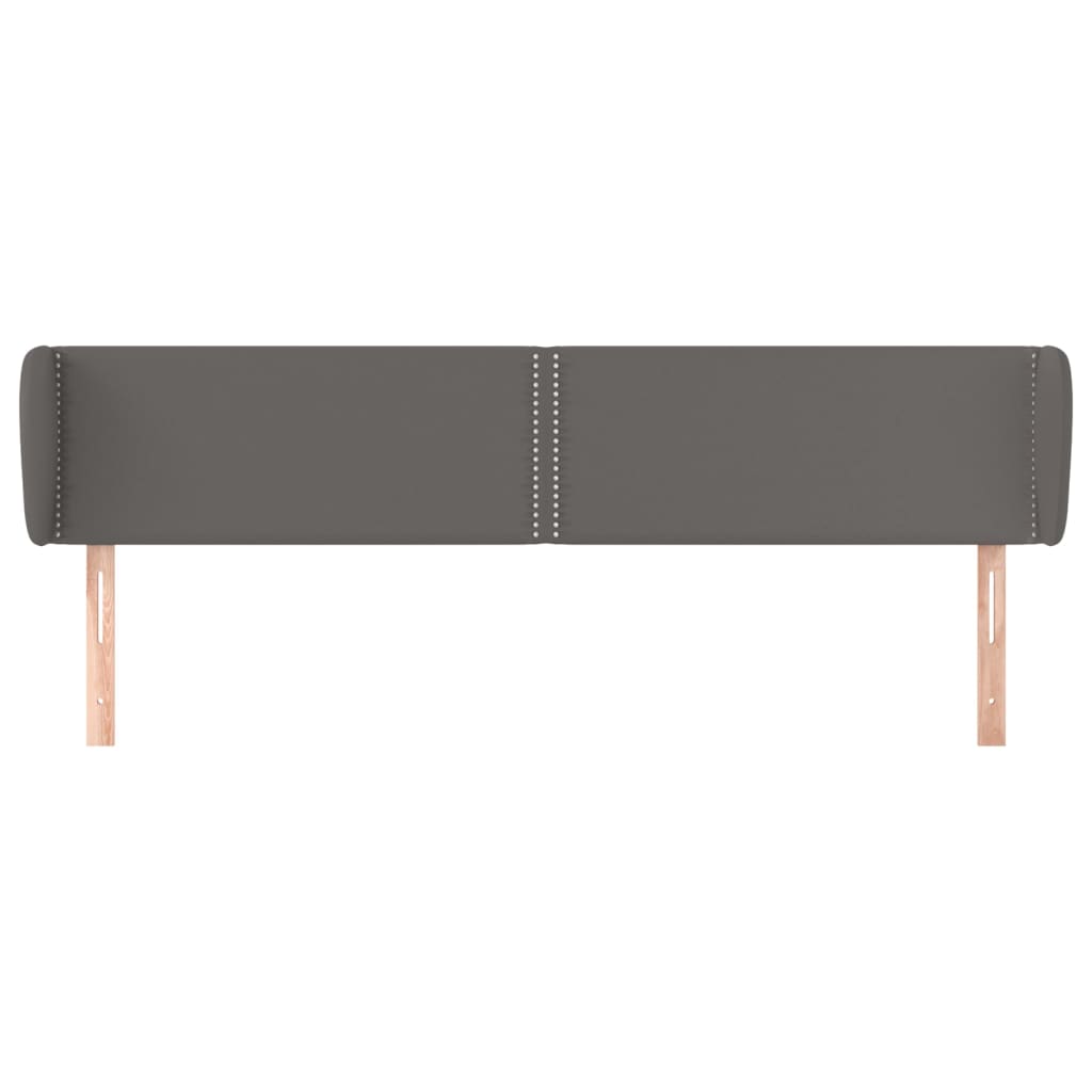 vidaXL Kopfteil mit Ohren Grau 203x23x78/88 cm Kunstleder