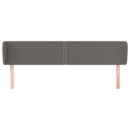 vidaXL Kopfteil mit Ohren Grau 203x23x78/88 cm Kunstleder