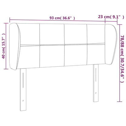 vidaXL Kopfteil mit Ohren Dunkelgrau 93x23x78/88 cm Stoff