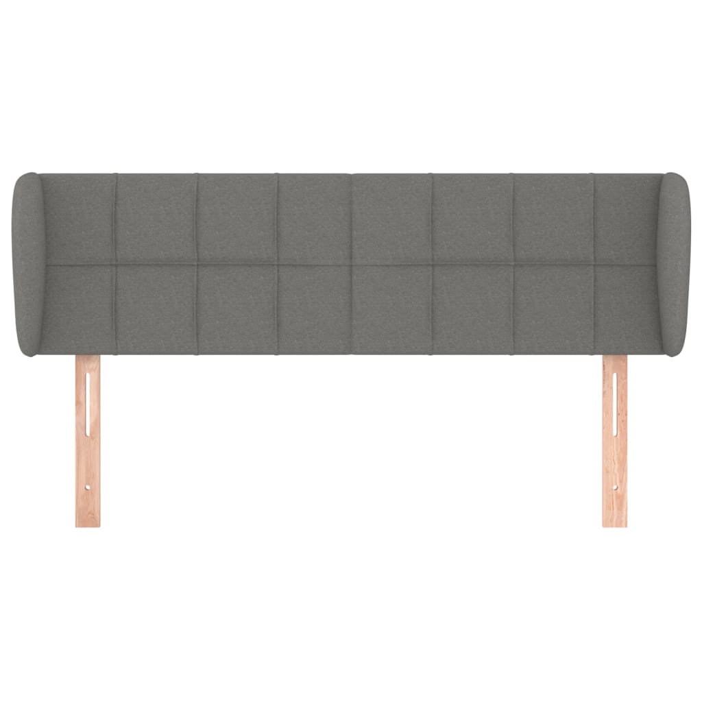 vidaXL Kopfteil mit Ohren Dunkelgrau 147x23x78/88 cm Stoff