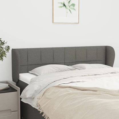 vidaXL Kopfteil mit Ohren Dunkelgrau 147x23x78/88 cm Stoff