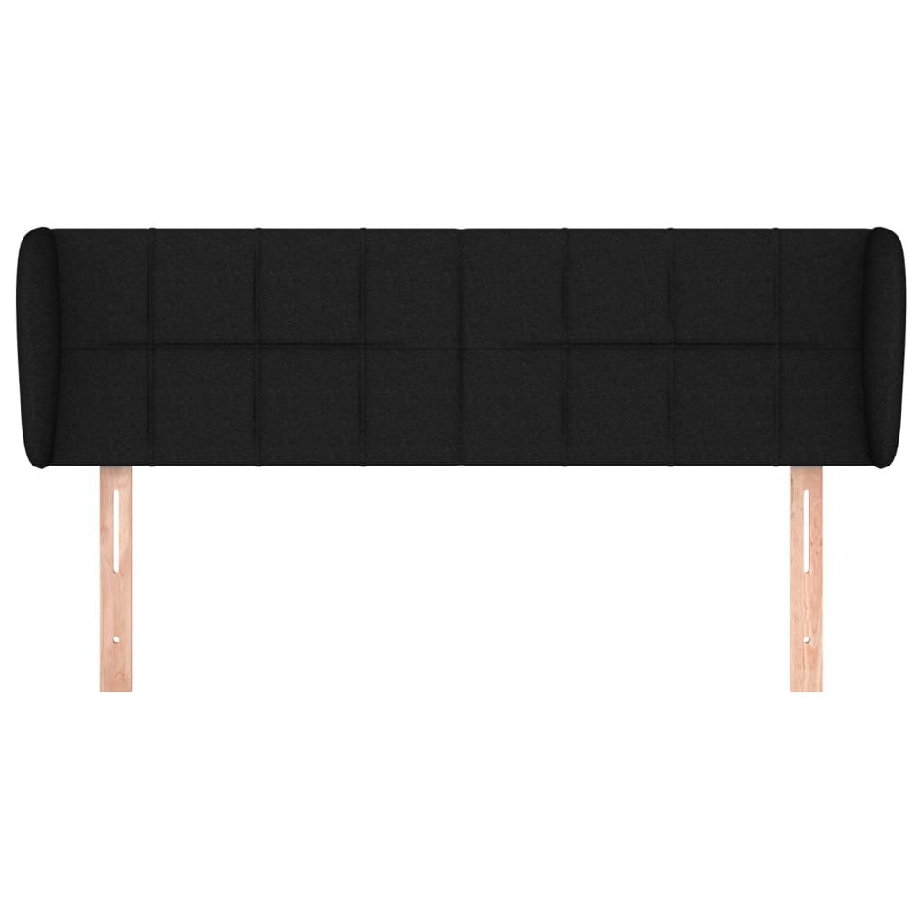 vidaXL Kopfteil mit Ohren Schwarz 147x23x78/88 cm Stoff