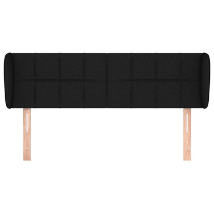 vidaXL Kopfteil mit Ohren Schwarz 147x23x78/88 cm Stoff