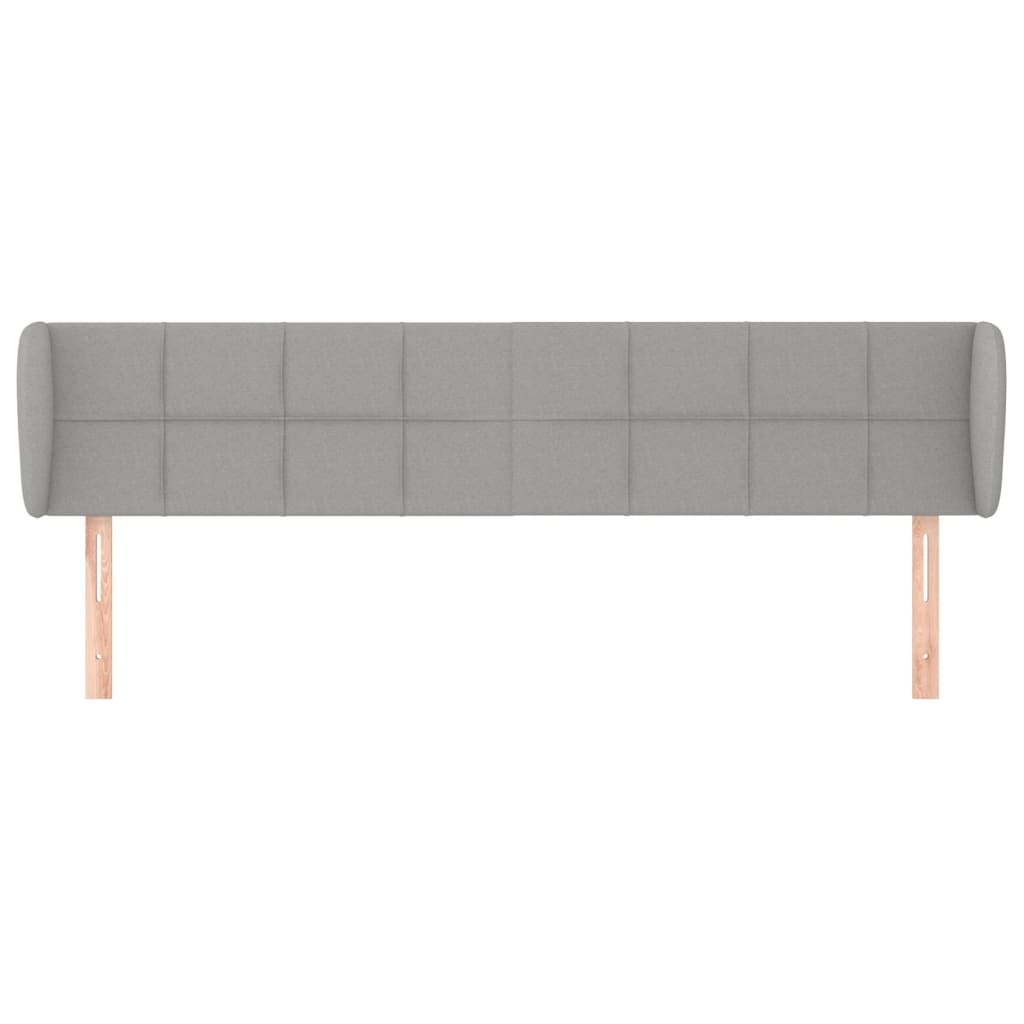 vidaXL Kopfteil mit Ohren Hellgrau 163x23x78/88 cm Stoff