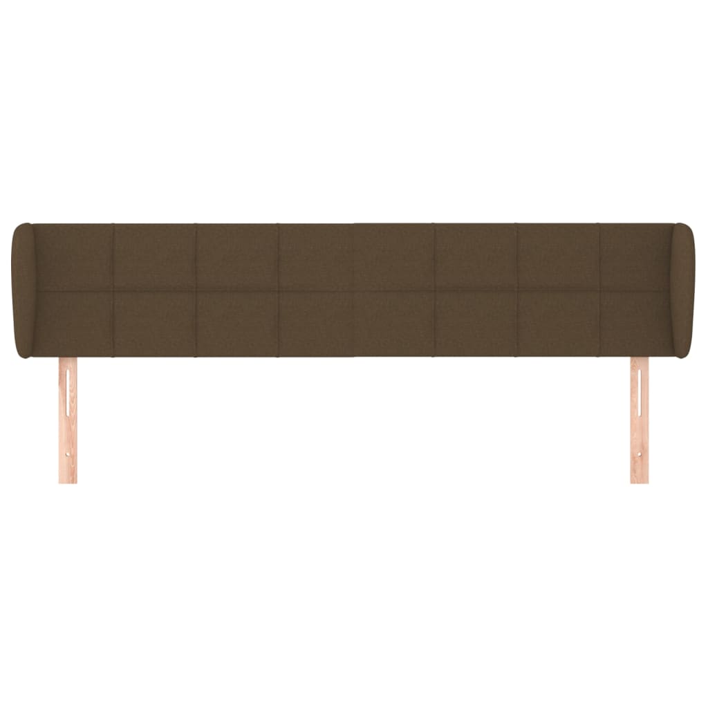 vidaXL Kopfteil mit Ohren Dunkelbraun 163x23x78/88 cm Stoff