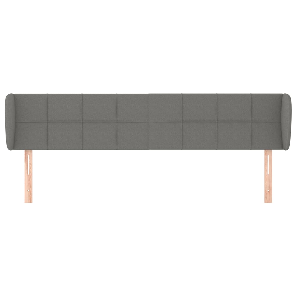 vidaXL Kopfteil mit Ohren Dunkelgrau 183x23x78/88 cm Stoff
