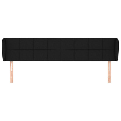 vidaXL Kopfteil mit Ohren Schwarz 183x23x78/88 cm Stoff