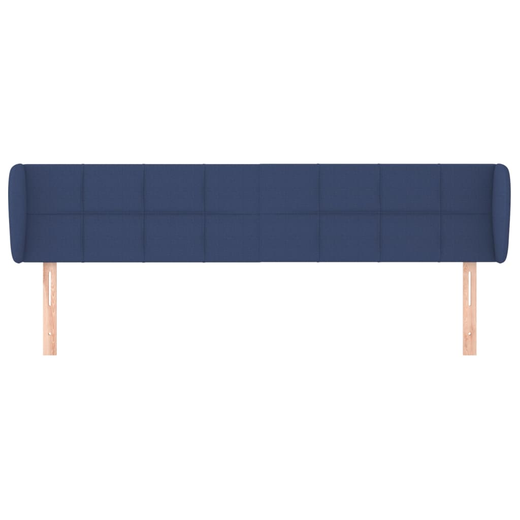 vidaXL Kopfteil mit Ohren Blau 183x23x78/88 cm Stoff