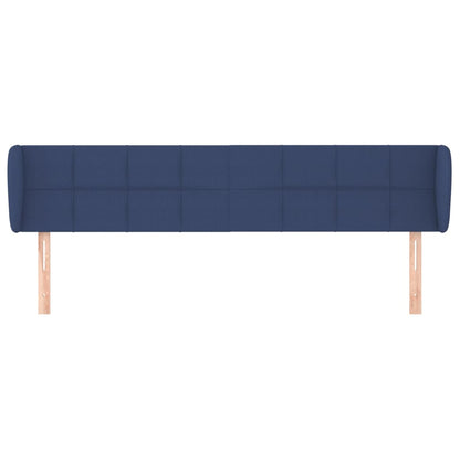 vidaXL Kopfteil mit Ohren Blau 183x23x78/88 cm Stoff