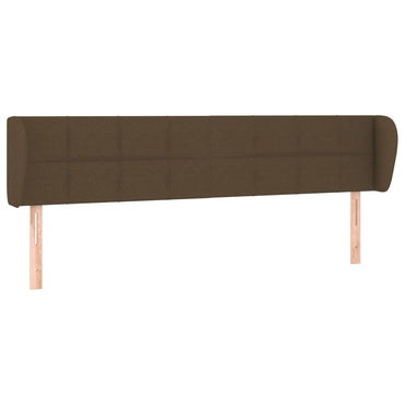 vidaXL Kopfteil mit Ohren Dunkelbraun 203x23x78/88 cm Stoff
