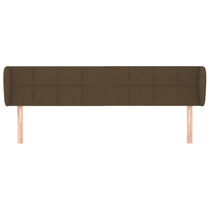 vidaXL Kopfteil mit Ohren Dunkelbraun 203x23x78/88 cm Stoff
