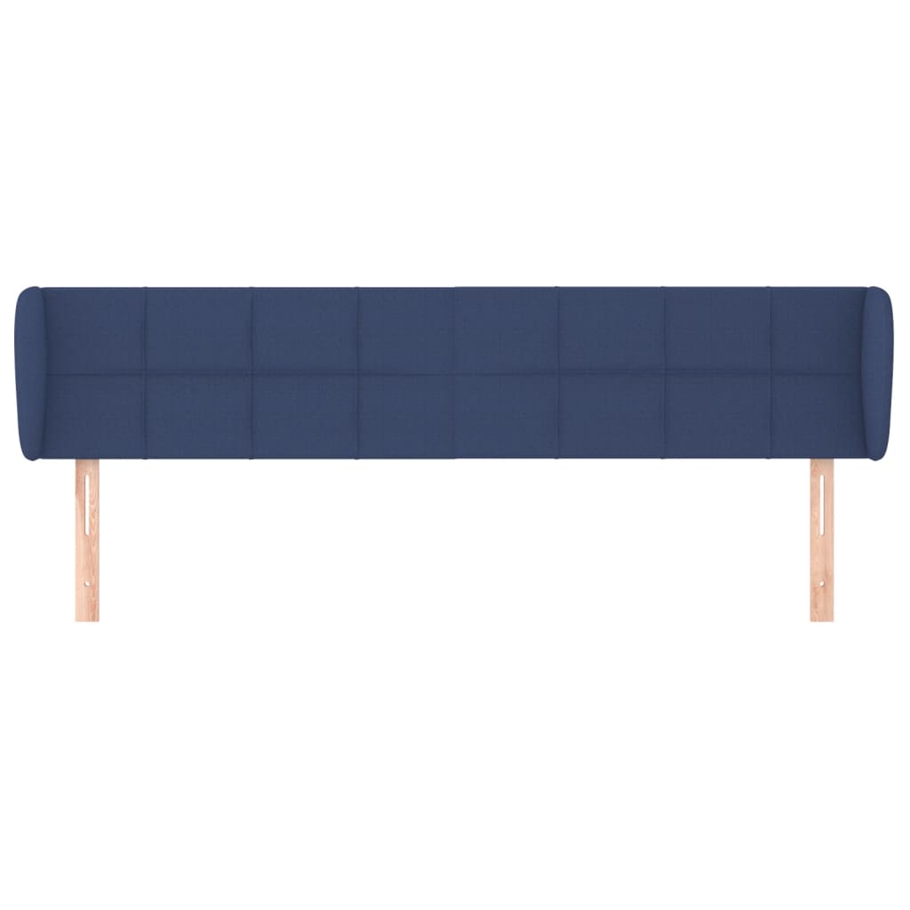 vidaXL Kopfteil mit Ohren Blau 203x23x78/88 cm Stoff
