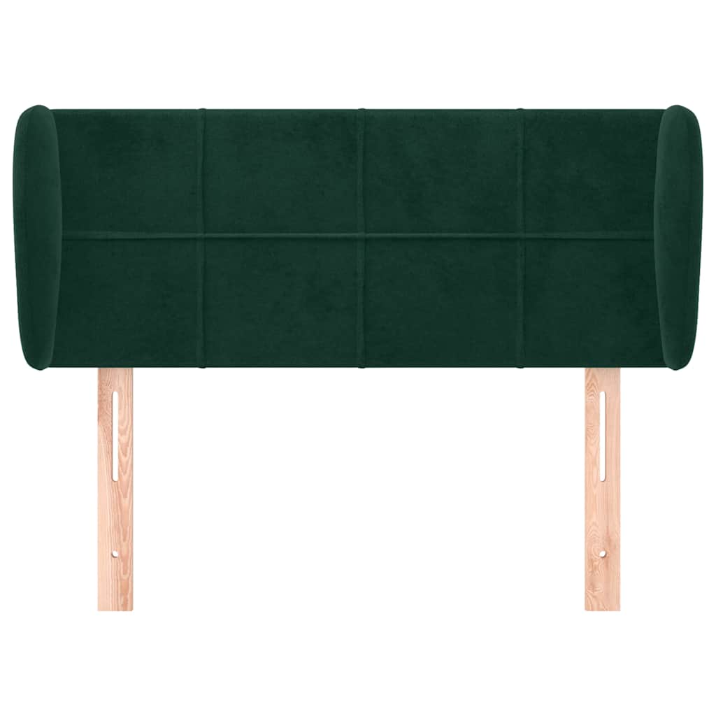 vidaXL Tête de lit à oreilles vert foncé 83x23x78/88 cm velours