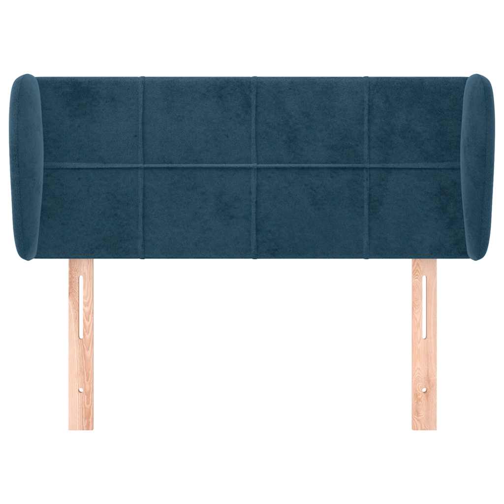 vidaXL Kopfteil mit Ohren Dunkelblau 83x23x78/88 cm Samt