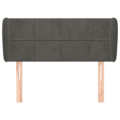vidaXL Kopfteil mit Ohren Dunkelgrau 93x23x78/88 cm Samt