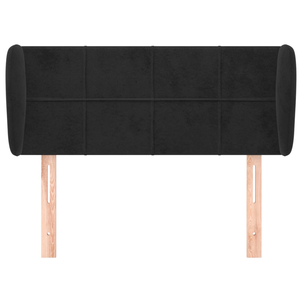 vidaXL Kopfteil mit Ohren Schwarz 93x23x78/88 cm Samt