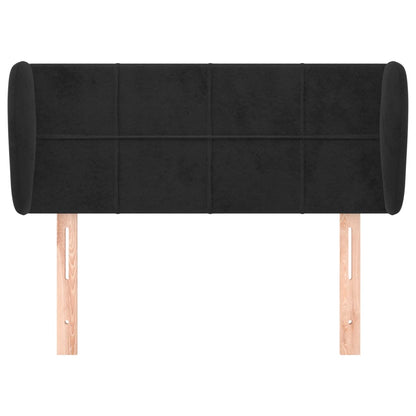 vidaXL Kopfteil mit Ohren Schwarz 93x23x78/88 cm Samt