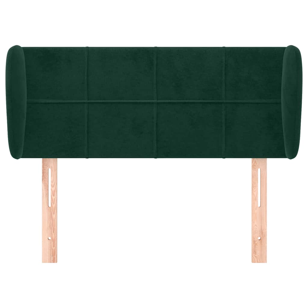 vidaXL Kopfteil mit Ohren Dunkelgrün 93x23x78/88 cm Samt
