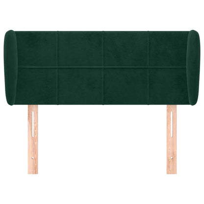 vidaXL Kopfteil mit Ohren Dunkelgrün 93x23x78/88 cm Samt