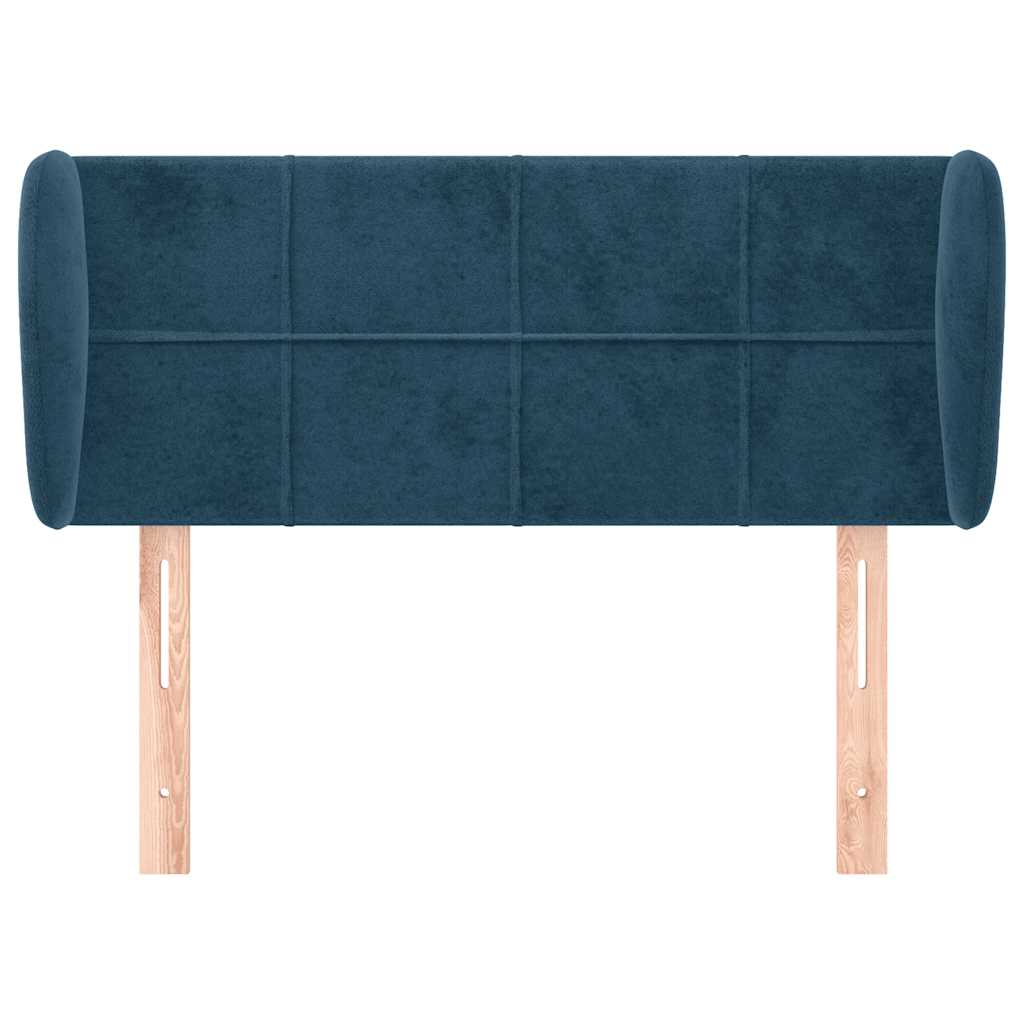 vidaXL Kopfteil mit Ohren Dunkelblau 93x23x78/88 cm Samt