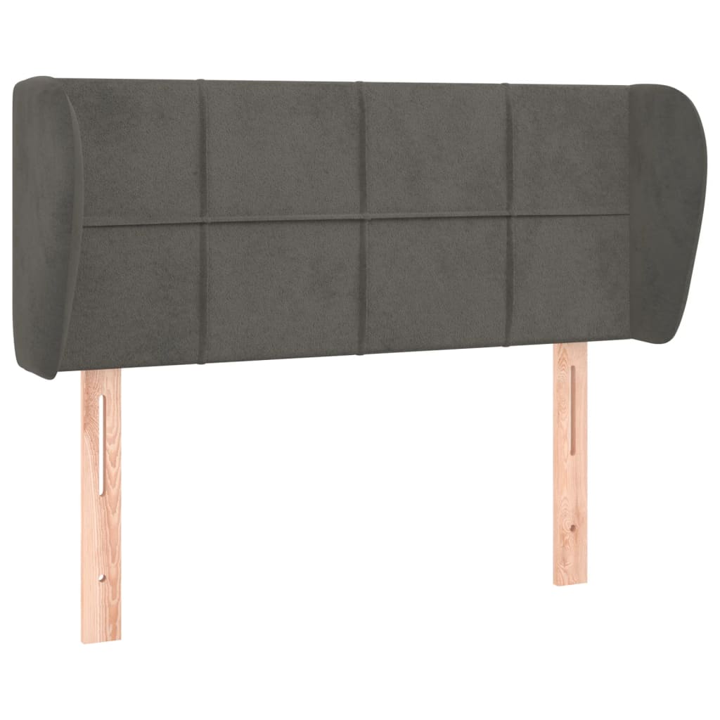 vidaXL Tête de lit à oreilles Gris foncé 103x23x78/88 cm Velours
