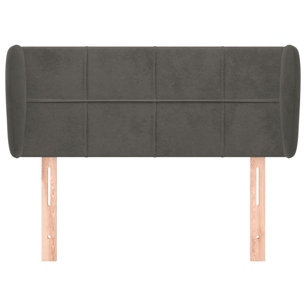 vidaXL Tête de lit à oreilles Gris foncé 103x23x78/88 cm Velours
