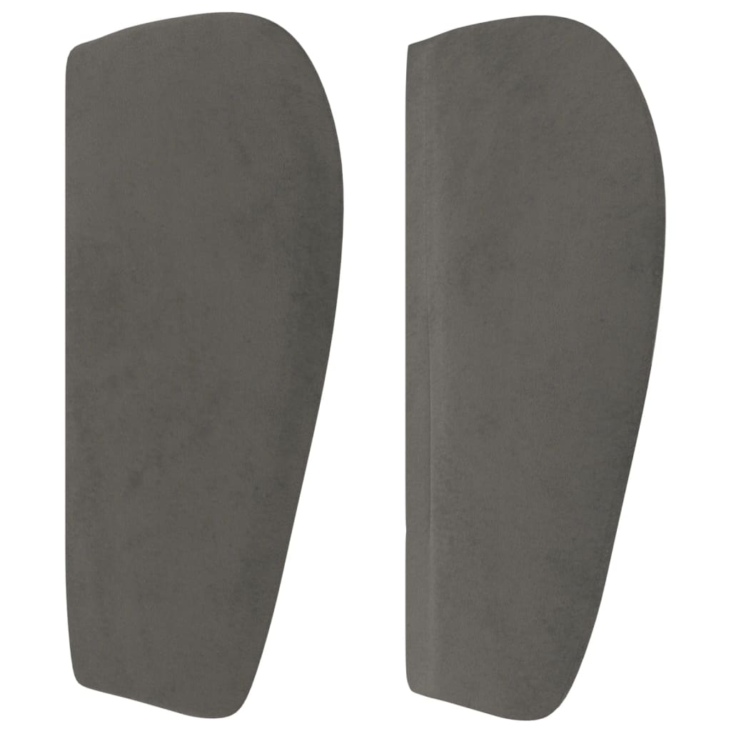 vidaXL Tête de lit à oreilles Gris foncé 103x23x78/88 cm Velours