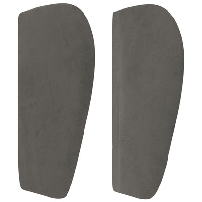 vidaXL Tête de lit à oreilles Gris foncé 103x23x78/88 cm Velours