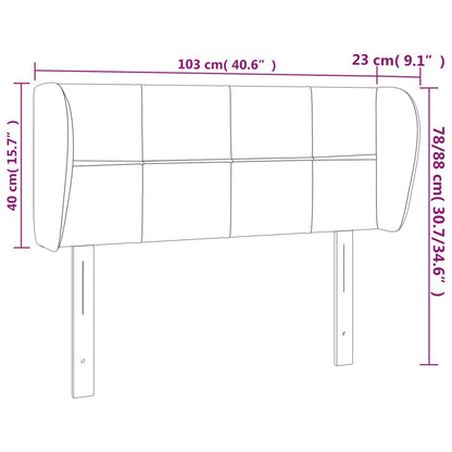 vidaXL Tête de lit à oreilles Gris foncé 103x23x78/88 cm Velours