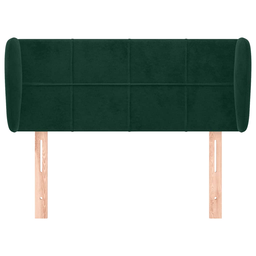 vidaXL Kopfteil mit Ohren Dunkelgrün 103x23x78/88 cm Samt