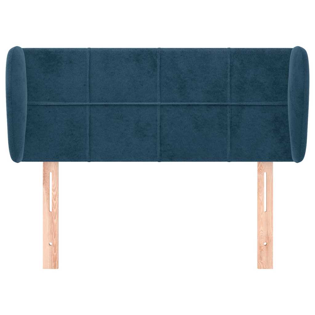 vidaXL Kopfteil mit Ohren Dunkelblau 103x23x78/88 cm Samt