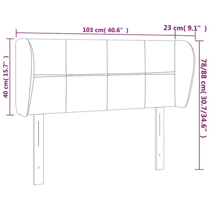 vidaXL Kopfteil mit Ohren Dunkelblau 103x23x78/88 cm Samt